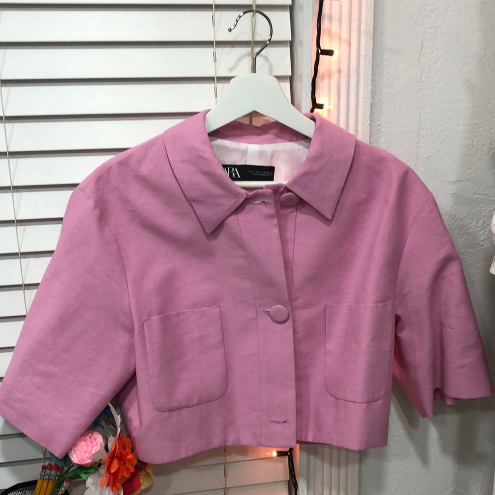 zara cropped blazer